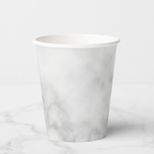 Classy Elegant White Marble Pattern Paper Cups