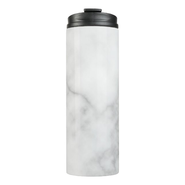 Classy Elegant White Marble Pattern Thermal Tumbler (Front)