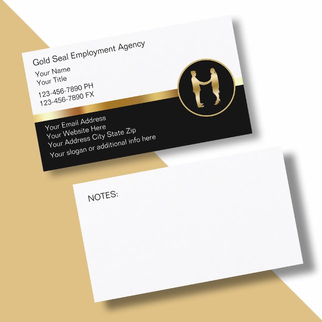 Classy Employment Agency Business Cards (Creator Uploaded)