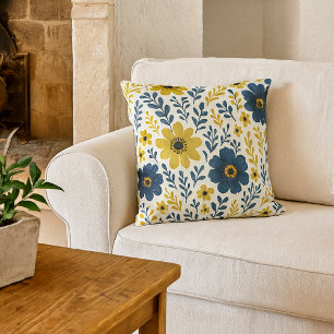 Classy Ethnic Mediterranean Floral Art Pattern Cushion