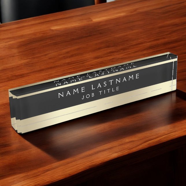 Classy Executive Black Gold Professional Nameplate (Creator Uploaded)