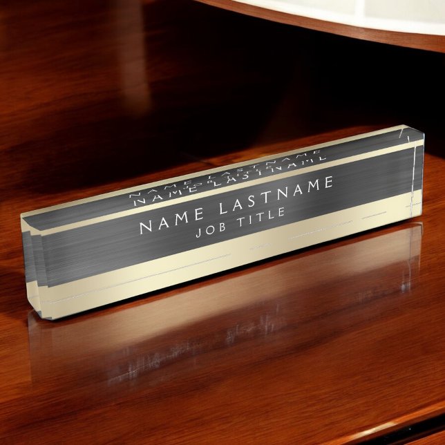 Classy Executive Black Gold Professional Nameplate (Creator Uploaded)