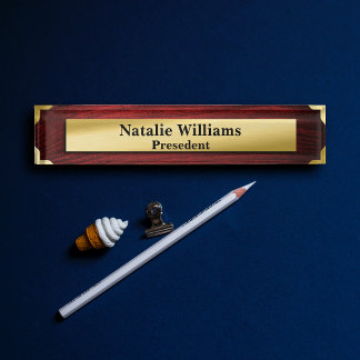 Classy Executive Gift Gold Nameplate