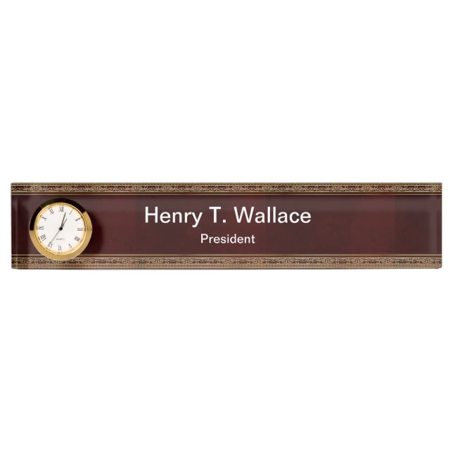 Classy Executive Gift iDea with clock Nameplate (Front)