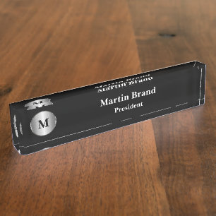 Classy Executive Management Monogram Nameplate