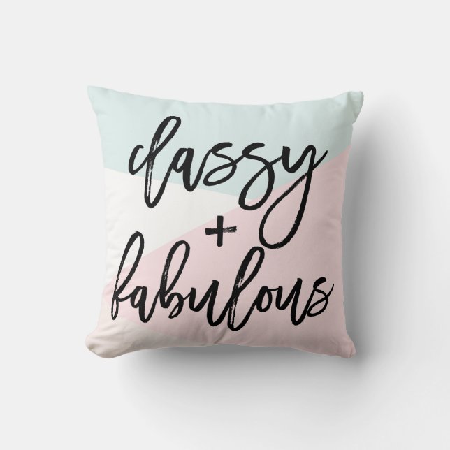 Classy & Fabulous Modern Triangles Pattern Pillow (Front)