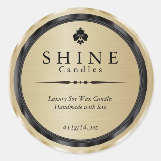 Classy Faux Gold  and Black Labels (Front)