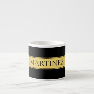 Classy Faux Gold Stripe & Black Background or DIY Espresso Cup