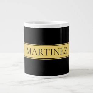 Classy Faux Gold Stripe & Black Background or DIY Large Coffee Mug