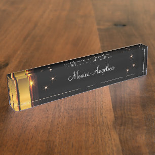 Classy Female Executive Monogram Nameplate