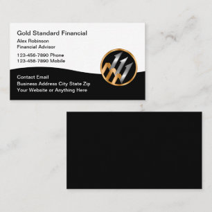 Classy Financial Advisor Logo Business Cards