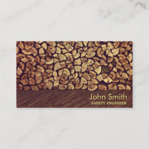 Classy Firewood Safety Engineer Business Card