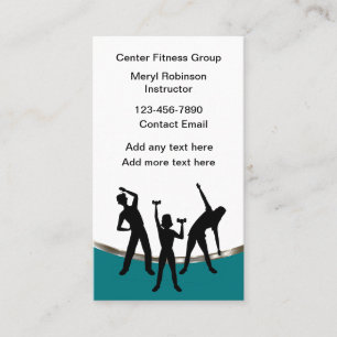 Classy Fitness Class Instructor Business Cards