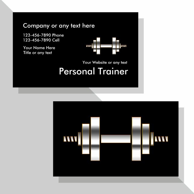 Classy Fitness Personal Trainer Business Cards (Creator Uploaded)