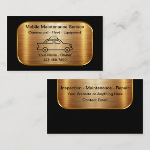 Classy Fleet And Commercial Equipment Maintenance Business Card