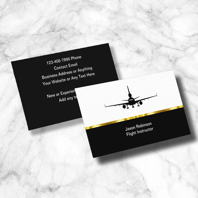Classy Flight Instructor Business Cards (Creator Uploaded)