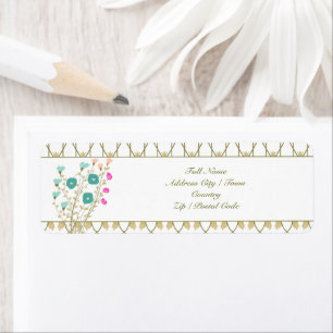Classy floral accented return address label