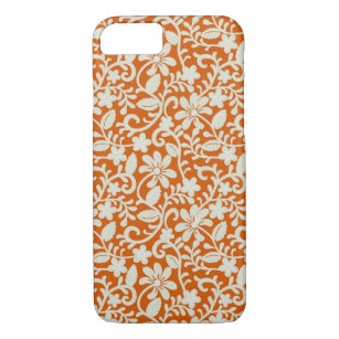 Classy Floral Damask Burnt Orange Pattern Case-Mate iPhone Case
