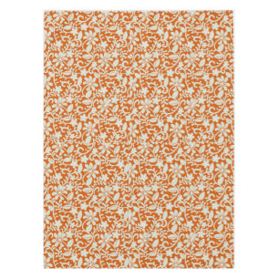 Classy Floral Damask Burnt Orange Pattern Tablecloth