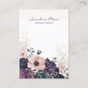 Classy Floral Gold Glitter Jewellery Display Card