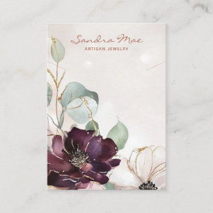 Classy Floral Gold Glitter Jewellery Display Card