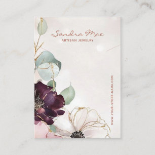 Classy Floral Gold Glitter Jewellery Display Card