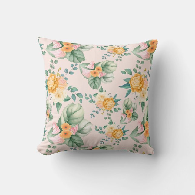 Classy Floral Pattern Cushion (Front)