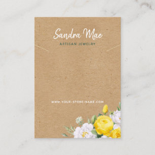 Classy Floral Roses Necklace Jewellery Display Car Business Card