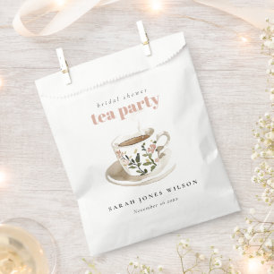 Classy Floral Tea Cup Bridal Shower Tea Party  Favour Bag