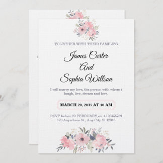 Classy Floral Wedding Invitation elegant card