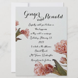 Classy Flower Flat Wedding Invitation