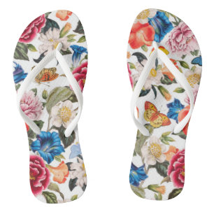 Classy Flowered Flip Flops