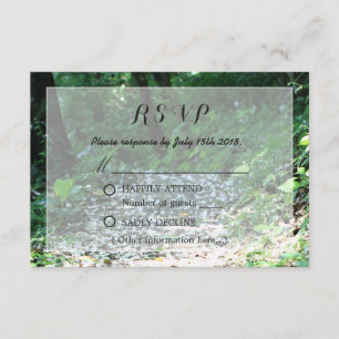 Classy Forest Petal Path Wedding RSVP