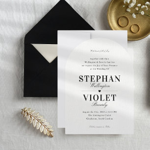 Classy Formal Arch Shaped Wedding Invitation
