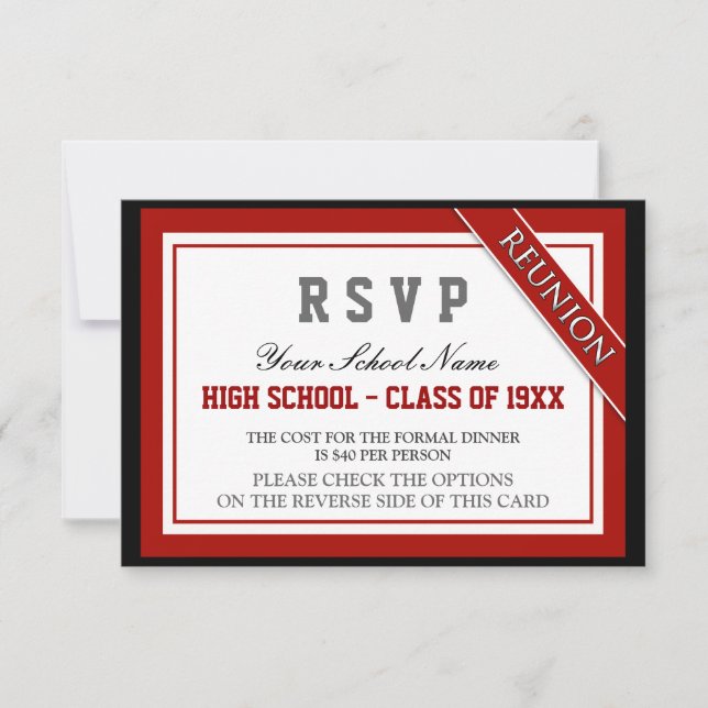 Classy Formal Class Reunion RSVP (Front)