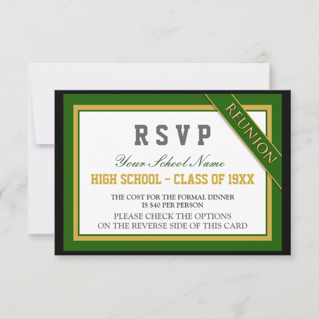 Classy Formal Class Reunion RSVP Card (Front)