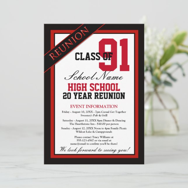 Classy Formal High School Reunion Invitation (Standing Front)