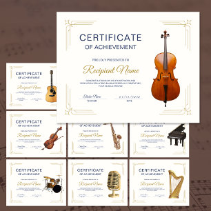 Classy Frame Cello String Course Award Certificate