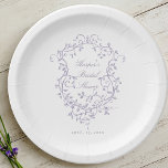 Classy French Lavender Floral Crest Bridal Shower Paper Plate<br><div class="desc">Elegant French victorian lavender floral bridal shower paper plate. For more advanced customization of this design,  please click the DESIGN TOOL BUTTON above!</div>