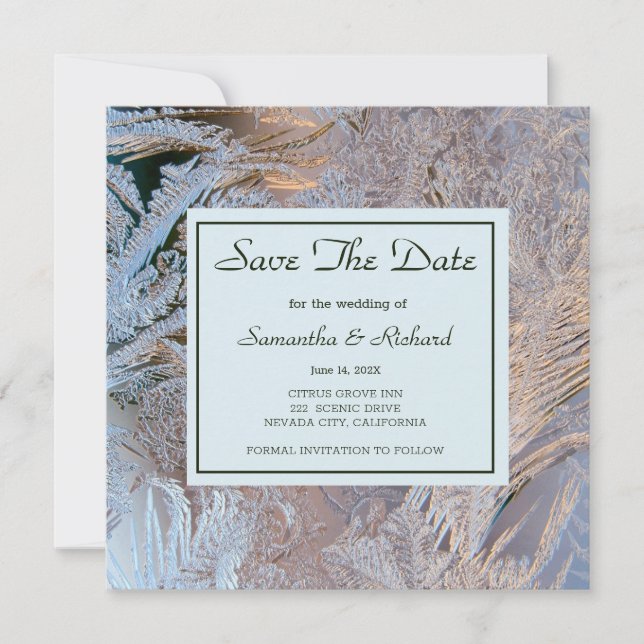 Classy Frosted Save The Date (Front)