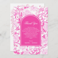 Classy Fuchsia Pink Chinoiserie Wedding Photo