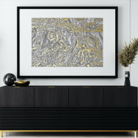 Classy Funky Gold Wavy Swirls Art Pattern