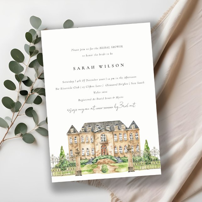 Classy Garden Chateau Manor Bridal Shower Invite (Creator Uploaded)