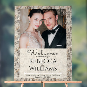 Classy Gardenias Flower Botanical Wedding Acrylic Sign