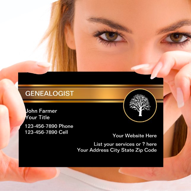 Classy Genealogist Business Cards (Creator Uploaded)