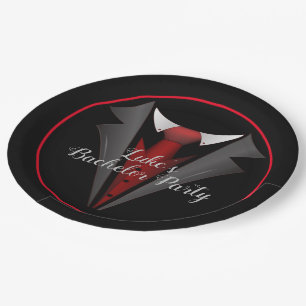 Classy Gentleman Red Tie Paper Plate
