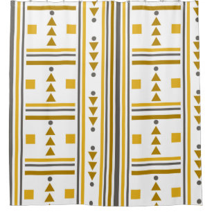 Classy Geometric Design Shades of Goldish Yellow Shower Curtain