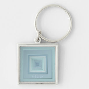 Classy Geometric Squares Key Ring