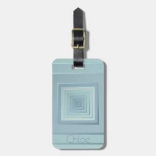 Classy Geometric Squares Luggage Tag
