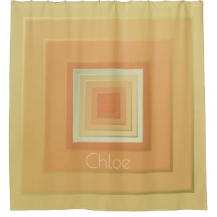 Classy Geometric Squares (soft yellows & orange) Shower Curtain